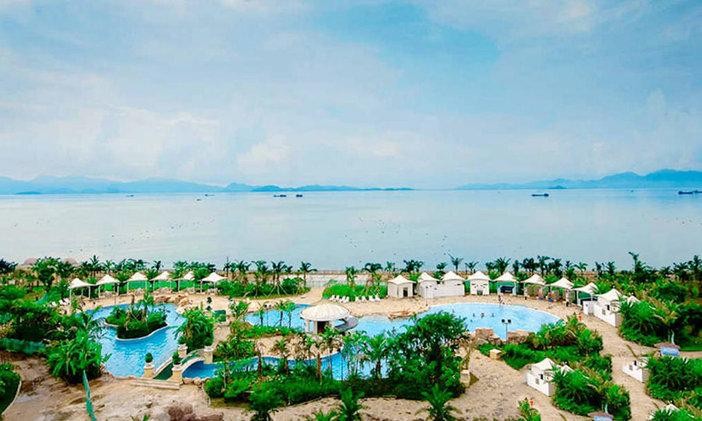 珠海-不到百元搶海泉灣海洋溫泉1大1小門票網紅無邊際海洋溫泉